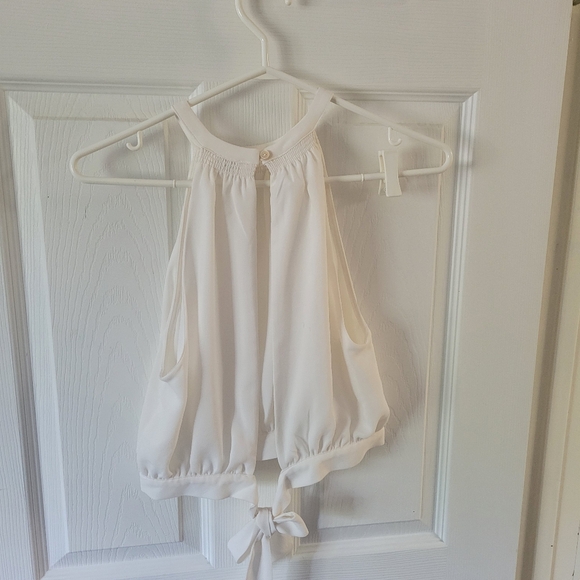 Cropped white wilfred highneck blouse size small - Picture 2 of 2